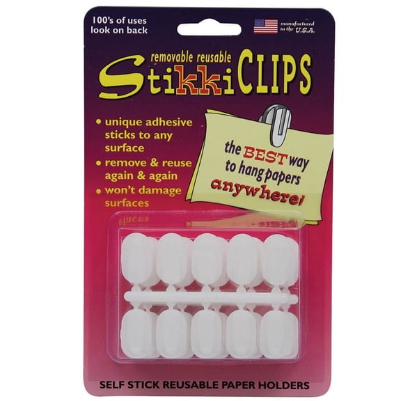 Fpc Corporation 01420-3 StikkiCLIPS™ Adhesive Clips, White, 30 Per Pack, 3 Packs / BN
