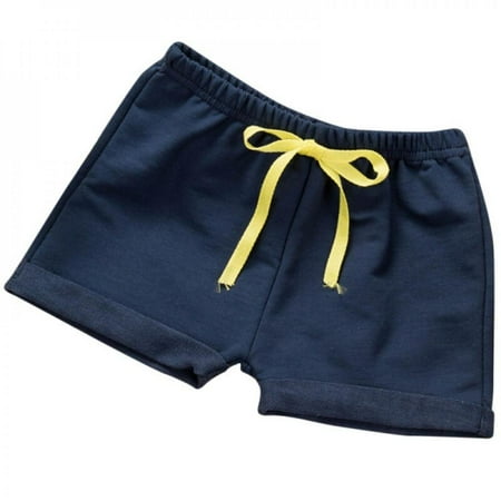 

Summer Kids Boys Girls Casual Sport Style Fashion Cotton Solid Color Shorts Navy Blue 120