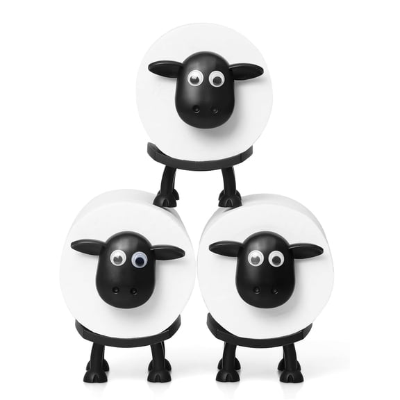 3 Pack Sheep Toilet Paper Holders, Funny Whimsical Tissue Roll Stand, Free Standing Bathroom Toilet Paper Holder, Cute Animal Home Decor