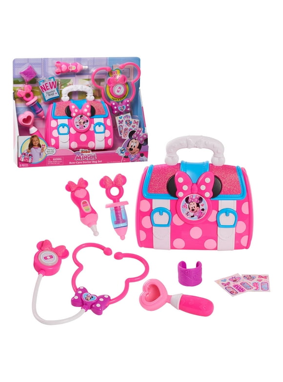 Disney Juniors Minnie Mouse Bow-Care Doctor Bag Set, Dress Up and Pretend Play,  Kids Toys for Ages 3 Up, Gifts and Presents