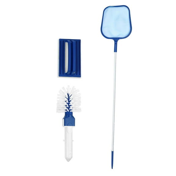 1 Set Pool Cleaning Tools with Leaf Skimmer Net and Brush for Pools