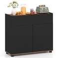 thumbnail image 2 of Costway Buffet Bahut avec Rangement, Tiroir et Portes à Pousser pour Cuisine Noir, 2 of 10