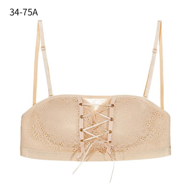 Sujetador de mujer sin tirantes Hacer subir Sujetador acolchado sin alambre Bralette Girl Slim Fit Chest Wrap Underwear, Color de piel, 34 / 75A Kearding AP001241-04B