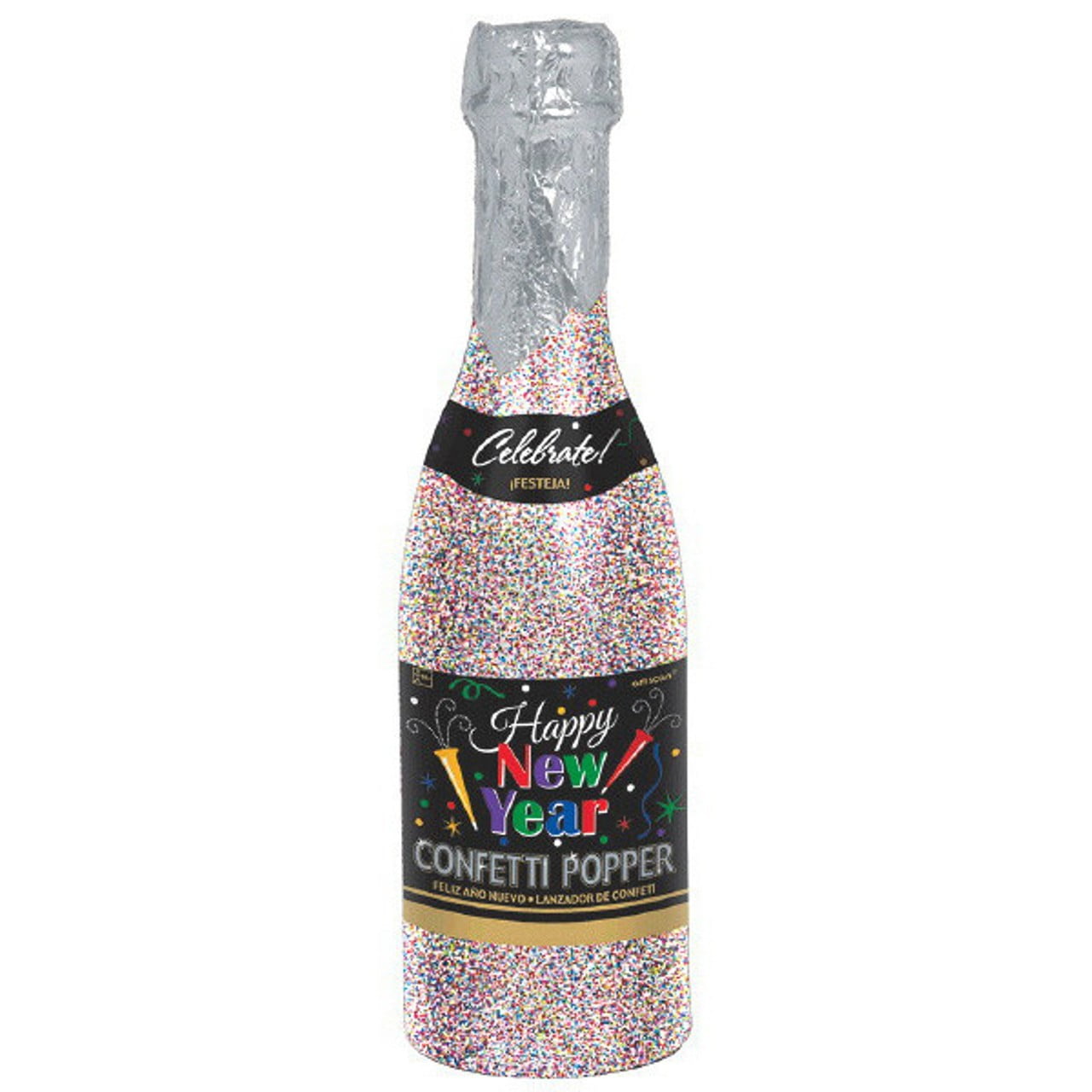 Confetti Champagne Jewel Tone Bottle 12 3/4" Party Popper New Years Eve