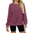 thumbnail image 4 of TEMOFON Sweatshirts for Women Crewneck Long Sleeve Tunic Tops Casual Fall Pullover Sweatshirts Loose Shirts for Women Winter Clothes, 4 of 9