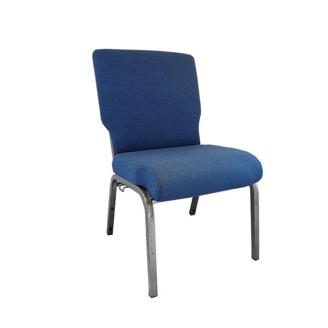 35" Navy Blue Church Chair with Silver Vein Frame