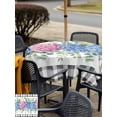 thumbnail image 5 of Outdoor Tablecloth with Umbrella Hole for Patio/Picnic/Party/Camping, Blue Pink Hydrangea Waterproof Table Cloth Square Cover Washable, Eucalyptus Leaves Summer Botanical Plaid (54"x 54"), 5 of 8