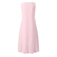 thumbnail image 5 of HongQid Womens Sleeveless Henley Maxi Dress Linen Blend Casual A Line Dress With Pockets Summer, 5 of 5