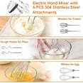 thumbnail image 5 of 7-Speed Electric Hand Mixer, 4 Large Mixing Bowls Set, Handheld Mixers with Whisks Beater, Stainless Steel Metal Nesting Bowl Measuring Cups Spoons Kitchen Cake Blender for Baking Supplies, 5 of 5