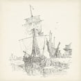 thumbnail image 2 of Foust, Richard 15x15 White Modern Wood Framed Museum Art Print Titled - Antique Ship Sketch VII, 2 of 4