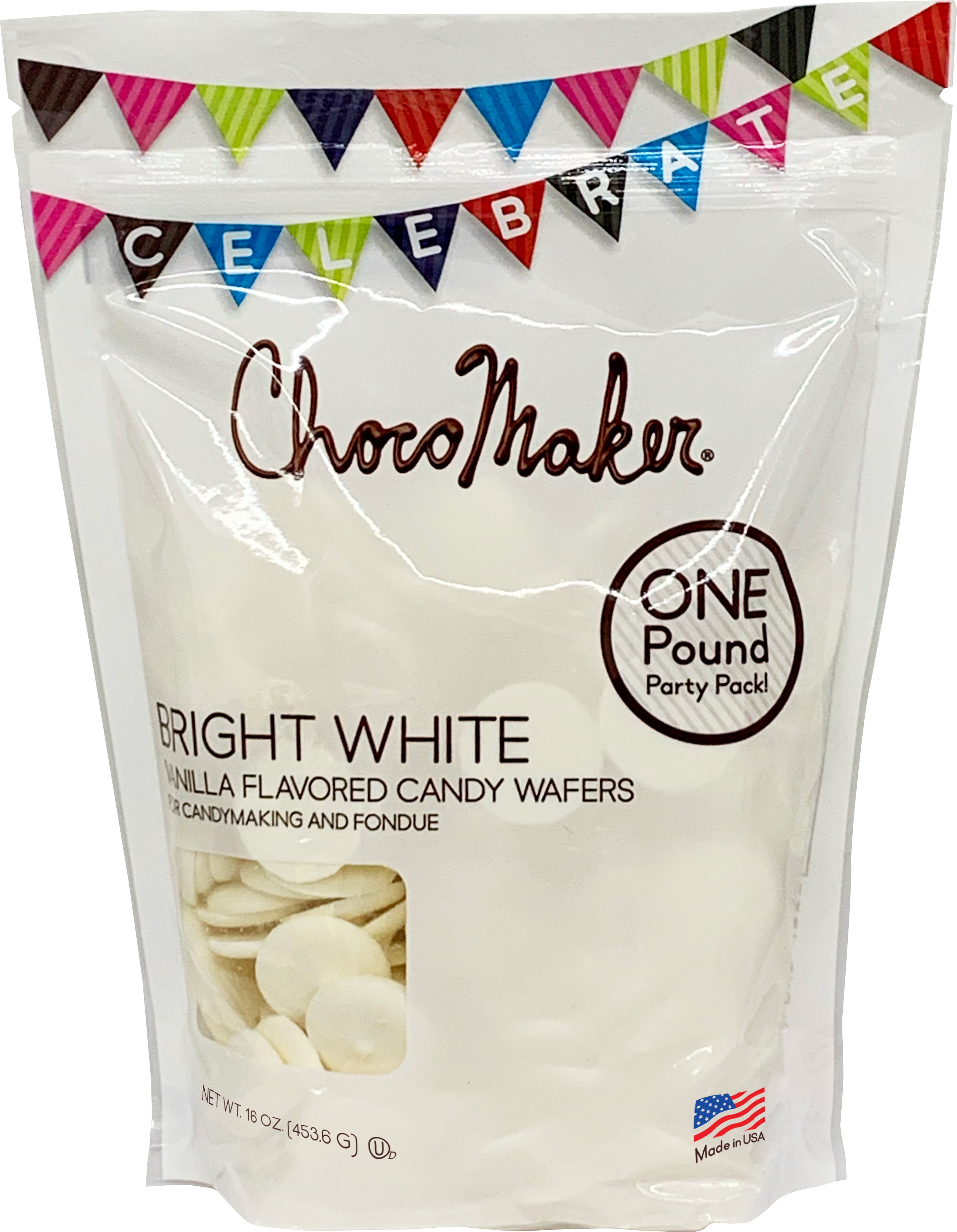 Bright White Vanilla Flavored Candy Wafers 16oz Standup