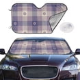 thumbnail image 2 of Balery Purple Floral Gingham Check Plaid Print Car Windshield Sun Shade,Windshield Sunshade for Car Pickup Truck SUV Accessories-Medium, 2 of 7