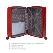 iFLY Transit 28 Expandable Hardside Spinner Large Checked Luggage, Red