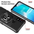 thumbnail image 3 of Compatible for AT&T Maestro 3 Case w/Tempered Glass Screen Protector [Military Grade] Ring Car Mount Kickstand Shockproof Hard Phone Case - Black, 3 of 7