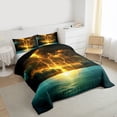 thumbnail image 3 of Homewish Boys Girls Orange Lightning Bedding Comforter Set 2pcs,Abstract Gradient Twin Comforter Sets Microfiber,Natural Disaster Breathable Bedding Set,Microfiber Bedroom Decor,Reversible, 3 of 8