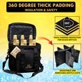 thumbnail image 4 of Outer Woods Insulated 6 Bottle Cooler Bag | with 6 Units of Ice Gel Packs | Wine Cooler Bag | Beer Cooler Bag | Insulated Bag | Fits 6 Full Size Bottles - Black, 4 of 8