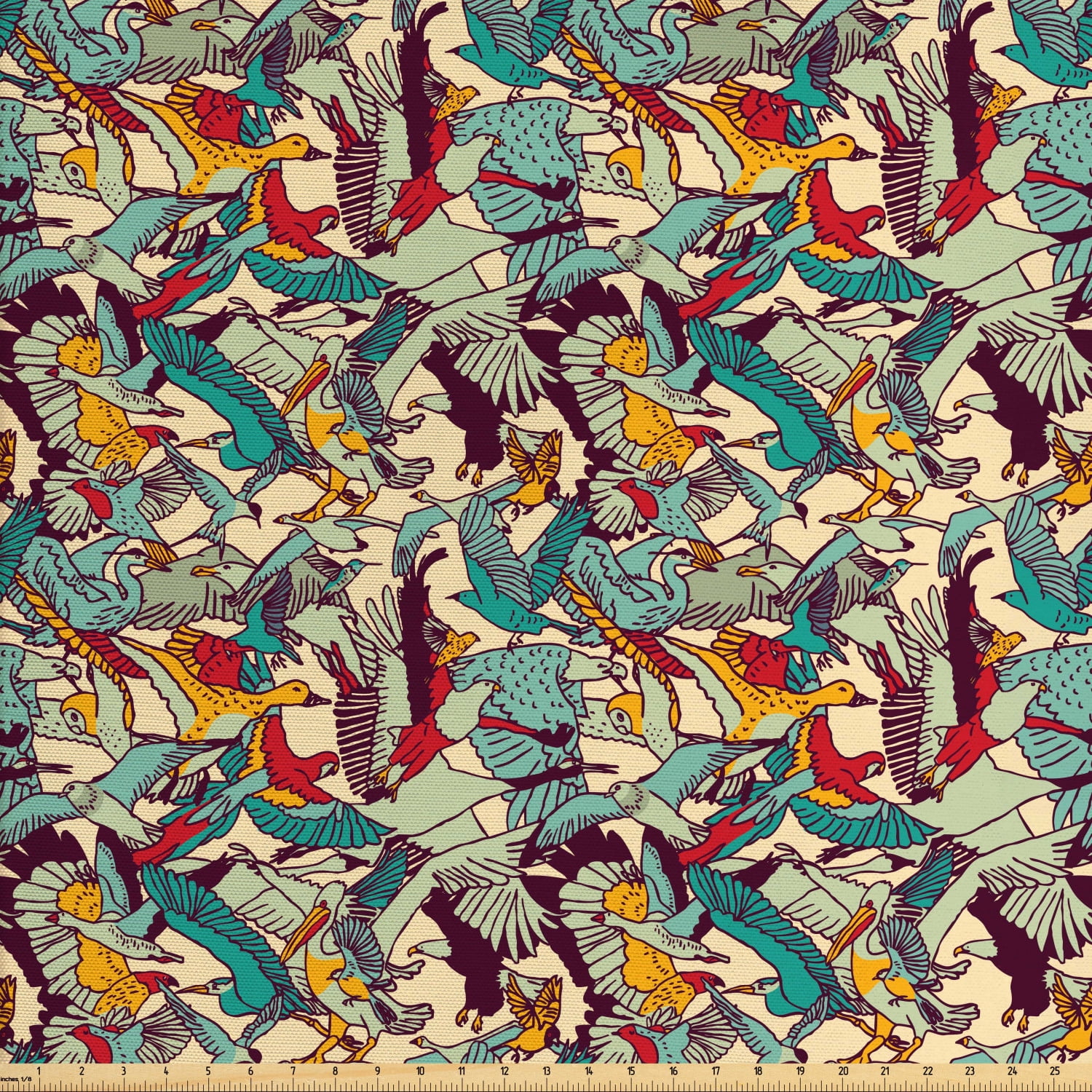 Birds Upholstery Fabric by the Yard Decorative Fabric for DIY and Home