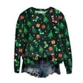 thumbnail image 2 of UngA Women's Christmas Sweatshirts Xmas Women Drop Shoulder Sweatshirt Long Sleeve Pullover Tops Woman Sweatshirt (Dark Green,S), 2 of 7
