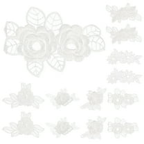 12Pcs Lace Flowers Appliques Iron on Patches Clothing Dress Appliques Sewing Craft Supplies