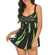 thumbnail image 3 of Toystoory Traje de baño de 2 uds para mujer, traje de baño con estampado degradado, traje de baño para mujer, traje de baño sin espalda con Traje de baño fuegos artificiales verdes XXL, 3 of 6