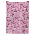 thumbnail image 3 of Ambesonne Pink Tablecloth Rectangular Table Cover, Music Theme Vintage Retro, 52"x70", Pink, 3 of 4