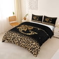 thumbnail image 3 of Erosebridal Chic Cheetah Print Duvet Cover Set, Personalized Initial G Bedding Full, Black Brown, Black Reversible 3 Pieces, 1 Duvet Cover and 2 Pillowcases (No Comforter), 3 of 6