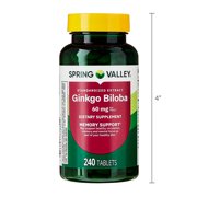Spring Valley Standardized Extract Ginkgo Biloba Tablets, 60 mg, 240 Count