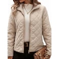 thumbnail image 2 of Women Winter Quilted Jackets Long Sleeve -Puffer Jacket Outerwear Coats with Pockets Color XL, 2 of 8