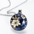 thumbnail image 2 of Ink Plants Glass Design Circular Pendant Necklace - Womens Necklaces, 2 of 5