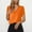 Orange, variant on Olyvenn Women's Summer Dressy Casual Puff Short Sleeve Shirts Crewneck Silk Satin Business Office Work Blouse Tops Orange M