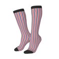 thumbnail image 2 of Knee High Socks for Women Red White And Blue Striped Long Tube Sock Uniform Socks, 2 of 7