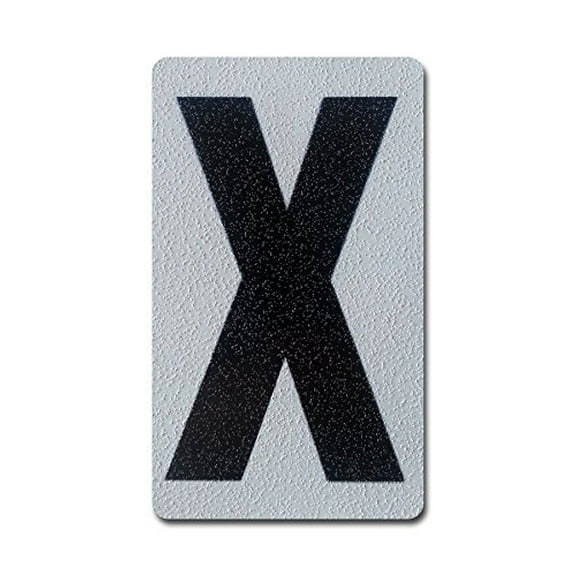 2Pack Individual Peel & Stick, Reflective Aluminum Numbers/Letters, 4 inch (X)