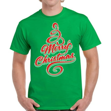 Christmas T Shirt for Men Merry Christmas Tree - S M L XL 2XL 3XL 4XL 5XL Xmas Graphic Tee - Christmas Gift Holiday Xmas Tee T-Shirt Mens