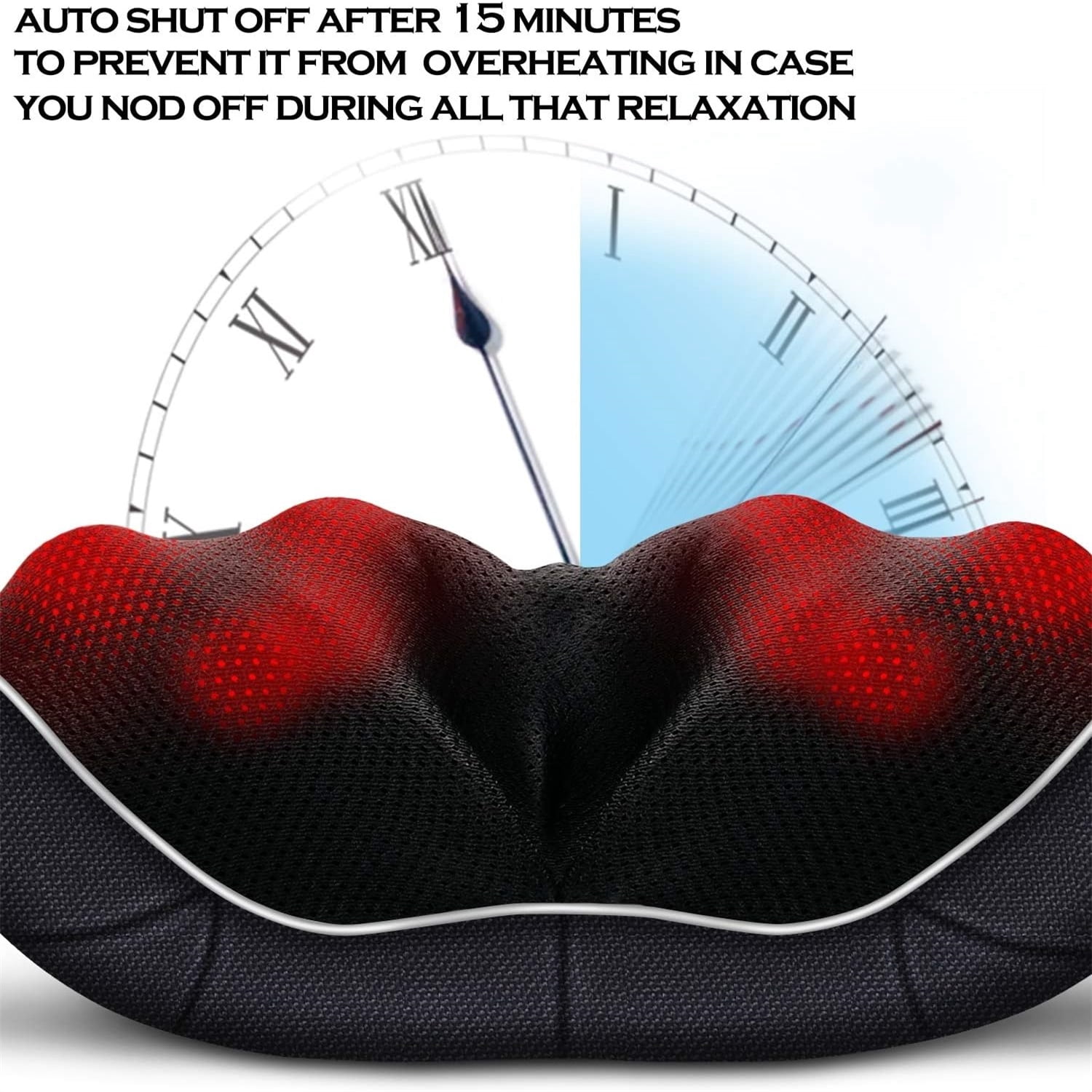 Lumbar Neck And Shoulder Massager，Back, neck, and shoulder heat therapy massager with heating function, deep tissue kneading, relieves muscle pain, suitable for home and car use