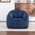 thumbnail image 3 of S-HOME Ergonomic Corduroy Bean Bag Chair for Adults and Teens in Classic Colour with Supportive Armrests for All Spaces, Dark Blue, 3 of 14