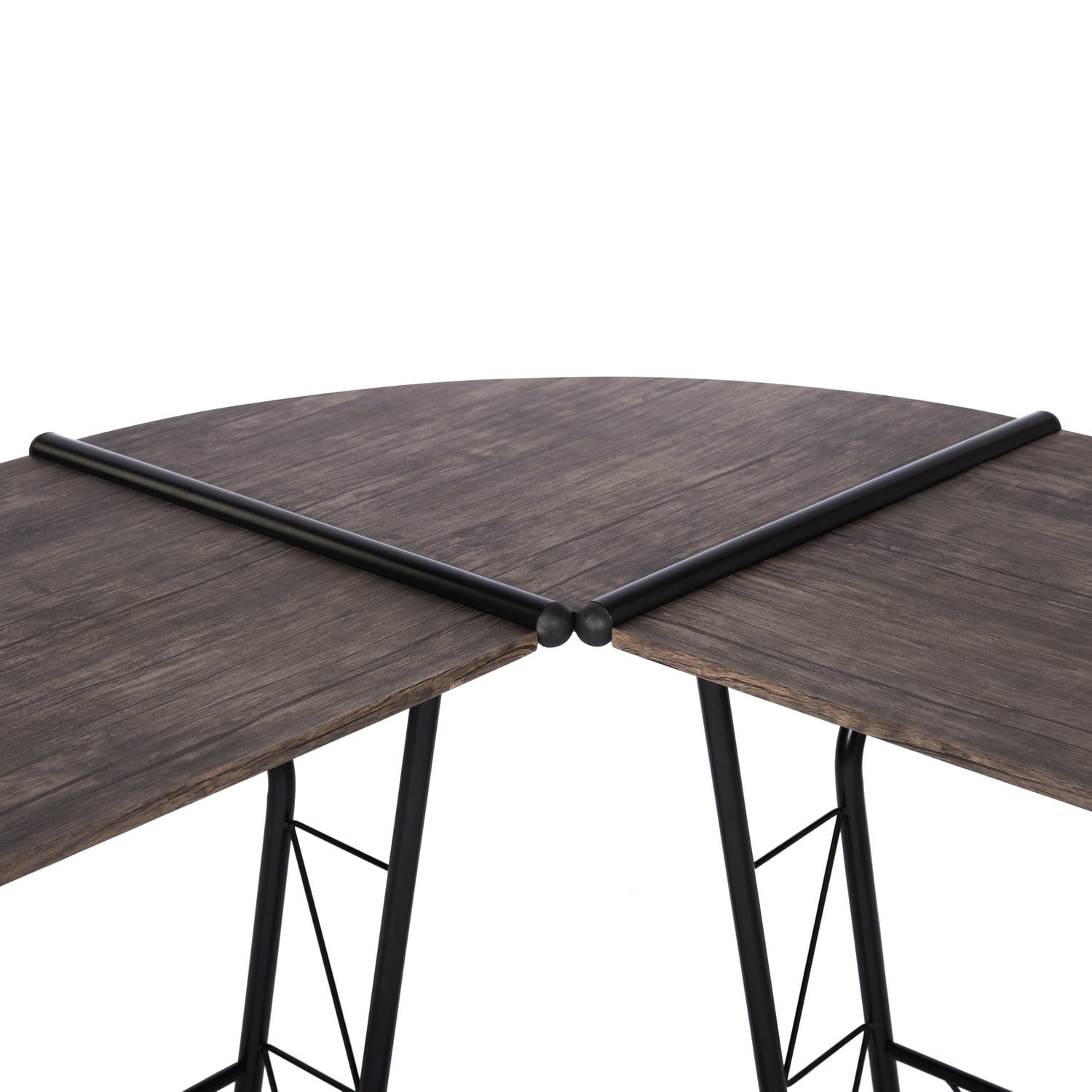 Kepooman L Shaped Desk, Round Corner Computer Desk Gaming Table Workstation for Home Office, Brown Kepooman L Shaped Desk, Round Corner Computer Desk Gaming Table Workstation for Home Office, Brown