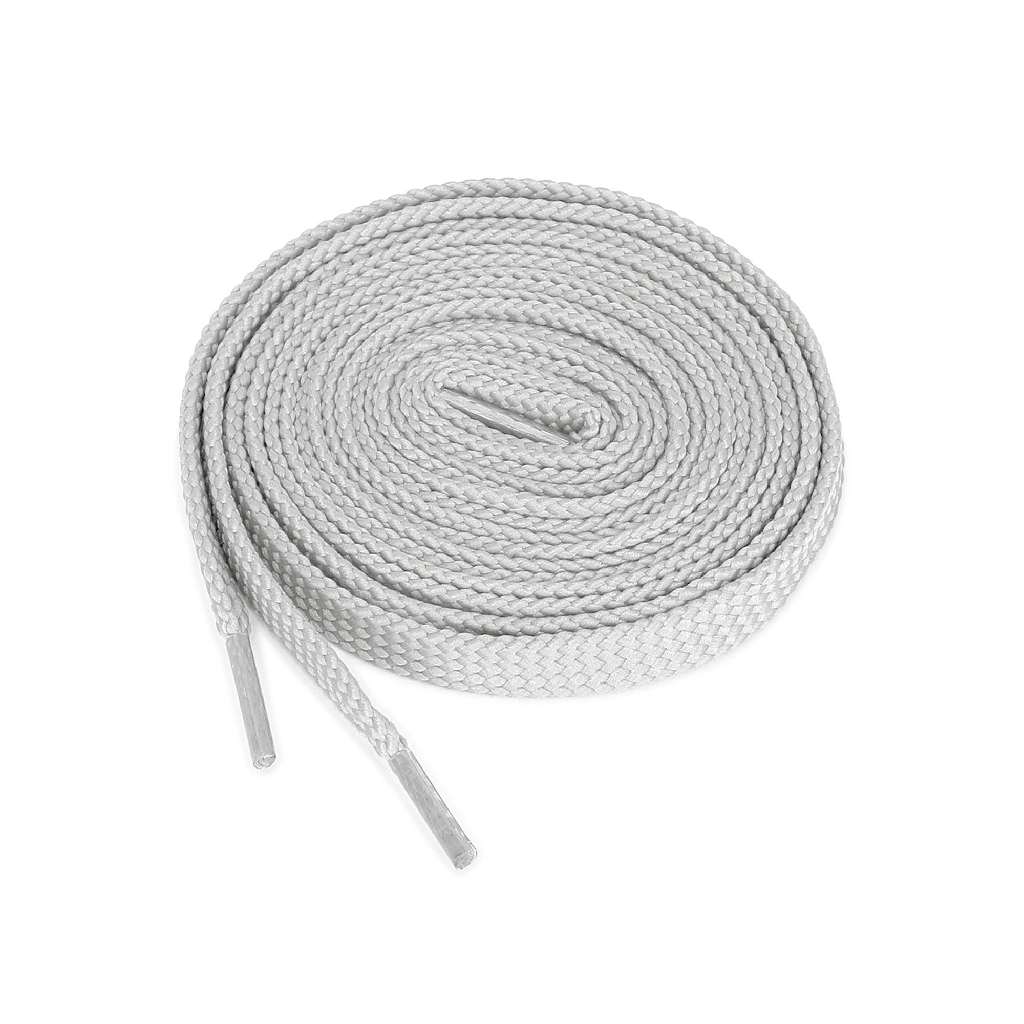 INSPIRE CHIC Unisex 2 Pairs Double Layers Hollow Shoestrings Flat Shoelaces White Gray 100cm / 39.37