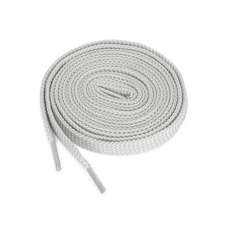 INSPIRE CHIC Unisex 2 Pairs Double Layers Hollow Shoestrings Flat Shoelaces White Gray 100cm / 39.37