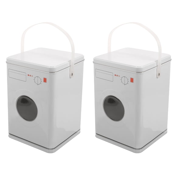 unbranded 2pcs Washing Machine Shaped Laundry Powder Box Laundry Powder Storage Container Washing Powder Storage Holder