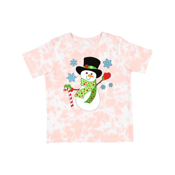 Inktastic Christmas Snowman in Top Hat with Candy Cane Boys or Girls Toddler T-Shirt