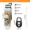 thumbnail image 3 of Sunflowers with Skeletons 32oz Water Bottles with Straw Tritan Leakproof Sports Bottle BPA Free Clear for Fitness Gym Swimming Cycling, 3 of 7