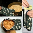 thumbnail image 5 of Yayeee Oven Mitts and Pot Holder Set of 4 Heat Resistant Kitchen Gloves Baking Hot Pad, Green Leaves, 5 of 5