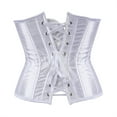 thumbnail image 4 of Stay Corset Underbust Corset Top Women Satin Lace Up Boned Underbust Corset Gothic Corset White XL, 4 of 5