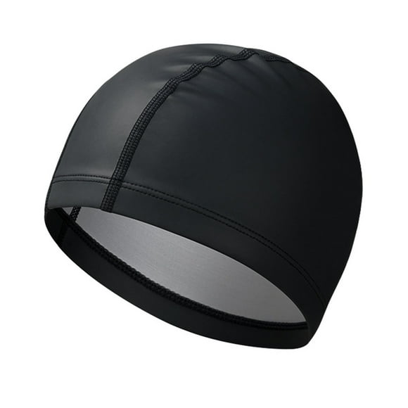 FloreceBien - Gorro de natación de 2 piezas, de nailon elástico, duradero, antideslizante, para piscina, para mujeres, hombres, jóvenes, pelo corto y largo (negro)