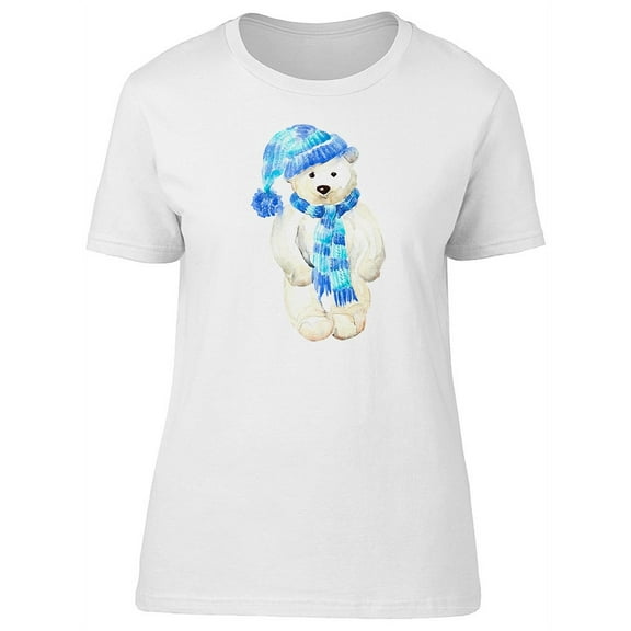 Cute Adorable Furry Polar Bear T-Shirt Women -Image by Shutterstock, Female Small