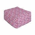 thumbnail image 1 of Valentine's Day Rectangle Pouf, Hearts in Geometric Polygonal Design Romantic Modern Pattern, Under Desk Foot Stool for Living Room Office with Cover, 25", Pink Fuchsia and Salmon, by Ambesonne, 1 of 4