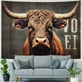 thumbnail image 4 of BCIIG Long Horn Steer Tapestry Wall Hanging Unique Style for Home Decor, Graphic Tapestries for Living Room Bedroom Dorm, 4 Sizes Available 60x50inch, 4 of 6