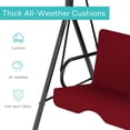 thumbnail image 4 of Outdoor Patio Swing Chair with Adjustable Canopy, Heavy Duty Stand Included, 3-Adult Capacity Patio Glider Swing, Perfect for Deck, Lawn, Backyard, or Porch, Red, 4 of 14