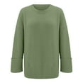 thumbnail image 6 of Bovemsi Womens Sweaters Cozy Women's Round Neck Long Sleeve Solid Color Pullover Sweater Fashion Loose Top Business Casual Sweaters, 6 of 8