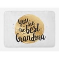 thumbnail image 1 of Grandma Bath Mat, Doodle Style Circular Motif Dots Background and Hand Lettering Quote, Non-Slip Plush Mat Bathroom Kitchen Laundry Room Decor, 29.5 X 17.5 Inches, Beige Charcoal Grey White, Ambesonne, 1 of 2